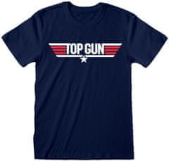 CurePink Pánské tričko Top Gun: Logo (XL) navy bavlna