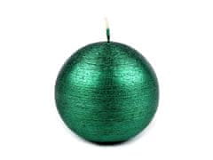 Kraftika 1ks zelená jedle adventní / vánoční svíčka koule metalický