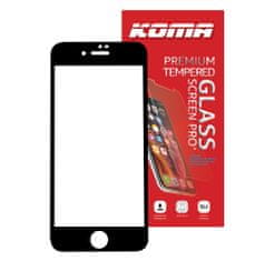 KOMA Tvrzené sklo Full Cover pro iPhone 7/8/SE 2020, zaoblení 3D, tvrdost 9H