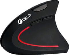 C-Tech Myš C-TECH VEM-09/Vertikální/Optická/Bezdrátová USB/Černá