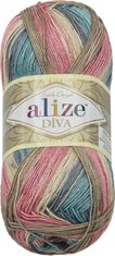 Bellatex Příze DIVA BATIK - 100g / 350 m - béžová, růžová, zelená