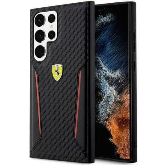 Ferrari FEHCS23LNPYK hard silikonové pouzdro Samsung Galaxy S23 ULTRA 5G black Carbon Contrast Edges