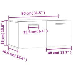 Vidaxl Nástěnná skříňka černá 80 x 36,5 x 35 cm kompozitní dřevo