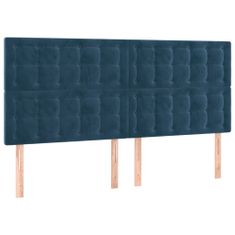 Greatstore Čelo postele 4 ks tmavě modré 90x5x78/88 cm samet