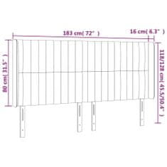 Vidaxl Čelo postele s LED tmavě zelené 183 x 16 x 118/128 cm samet