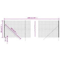 Greatstore Drátěný plot antracitový 1,8 x 10 m pozinkovaná ocel