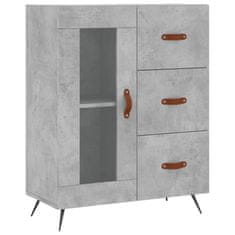 Greatstore Skříň highboard betonově šedá 69,5x34x180 cm kompozitní dřevo