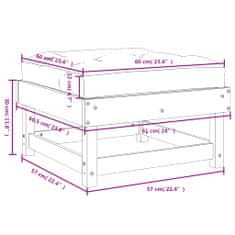 Vidaxl Zahradní podnožka s poduškou masivní dřevo douglasky