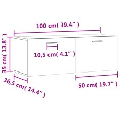 Vidaxl Nástěnná skříňka bílá s vysokým leskem 100x36,5x35 cm kompozit