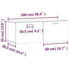 Vidaxl Nástěnná skříňka hnědý dub 100x36,5x35 cm kompozitní dřevo