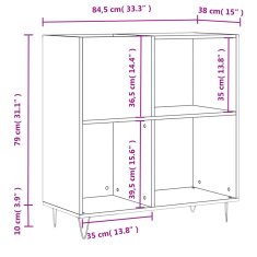 Vidaxl Skříňka na LP desky kouřový dub 84,5x38x89 cm kompozitní dřevo