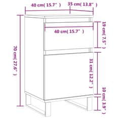 Vidaxl Příborník bílý s vysokým leskem 40x35x70 cm kompozitní dřevo