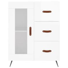 Vidaxl Skříň highboard lesklá bílá 69,5 x 34 x 180 cm kompozitní dřevo