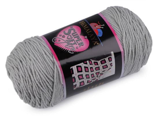 Kraftika 1ks (80803) šedá světlá pletací příze super soft yarn 200