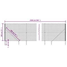 Vidaxl Drátěný plot s kotevními hroty zelený 1,8 x 25 m