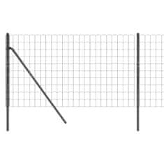 Greatstore Drátěný plot antracitový 0,8 x 10 m pozinkovaná ocel