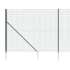 Greatstore Drátěný plot s kotevními hroty zelený 2 x 25 m