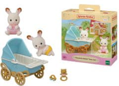 Sylvanian Families Dvojčata Chocolate králíků s kočárkem