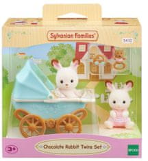 Sylvanian Families Dvojčata Chocolate králíků s kočárkem