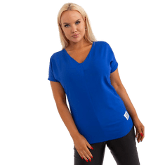 RELEVANCE Dámská halenka basic z bavlny plus size BELLA kobaltová RV-BZ-8970.08P_399471 Univerzální