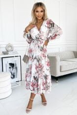 Numoco Dámské květované šaty Valentina bílo-růžová One size