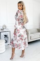 Numoco Dámské květované šaty Valentina bílo-růžová One size