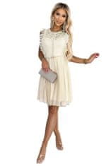 Numoco Dámské krajkové šaty Gret béžová One size