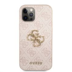 Guess  PU 4G Metal Logo Zadní Kryt pro iPhone 12 Pro Max Pink