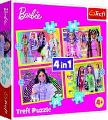 Trefl Puzzle 4v1 Šťastný svět Barbie 28,5x20,5cm v krabici 28x28x6cm