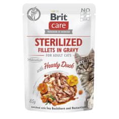Brit Care Cat kaps. Fillets Gravy Sterilised with Hearty Duck 85 g