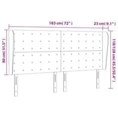 Vidaxl Čelo postele typu ušák černé 183x23x118/128 cm samet