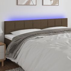 Vidaxl Čelo postele s LED taupe 200x5x78/88 cm textil