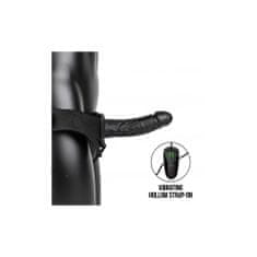 RealRock Vibrating Hollow Strap-on dutý připínací penis 16 cm - černý