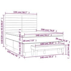 Vidaxl Box spring postel s matrací tmavě šedý 140 x 190 cm samet