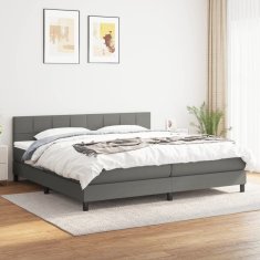 Vidaxl Box spring postel s matrací tmavě šedá 160x200 cm textil