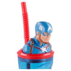 Alum online Kelímek s brčkem a 3D figurkou Marvel Avengers Capitan America 360ml