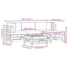 Vidaxl 5dílná zahradní sedací souprava s poduškami masivní dřevo
