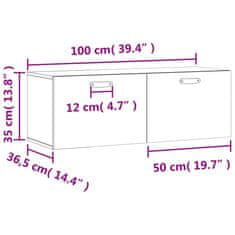 Vidaxl Nástěnná skříňka černá 100 x 36,5 x 35 cm kompozitní dřevo