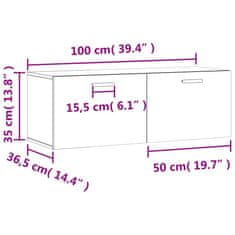 Vidaxl Nástěnná skříňka betonově šedá 100x36,5x35 cm kompozitní dřevo