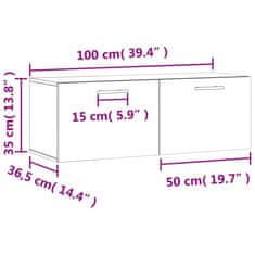 Vidaxl Nástěnná skříňka bílá s vysokým leskem 100x36,5x35 cm kompozit