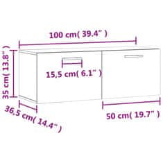 Vidaxl Nástěnná skříňka hnědý dub 100x36,5x35 cm kompozitní dřevo