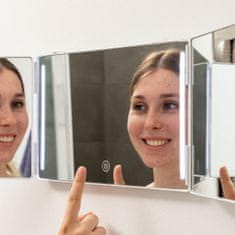Northix Koupelnové zrcadlo s LED - 360º SINE - lithiová baterie 