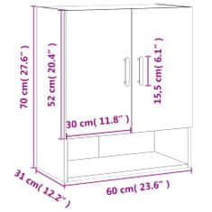 Vidaxl Nástěnná skříňka betonově šedá 60 x 31 x 70 cm kompozitní dřevo