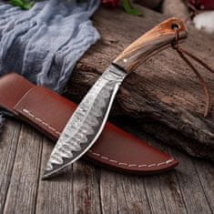 Turistický nůž s ozdobenou čepelí KUKRI, 19 cm T-352