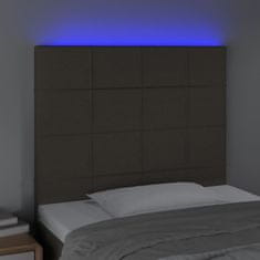 Greatstore Čelo postele s LED taupe 90x5x118/128 cm textil