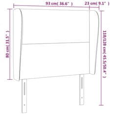 Vidaxl Čelo postele typu ušák černé 93x23x118/128 cm textil