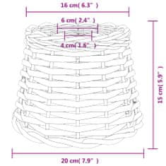 Vidaxl Stínidlo na lustr bílé Ø 20 x 15 cm proutěné