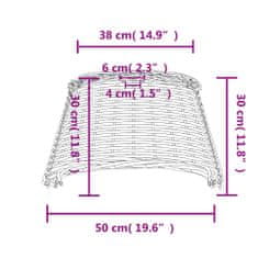 Vidaxl Stínidlo na lustr hnědé Ø 50 x 30 cm proutěné