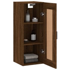 Greatstore Nástěnná skříňka hnědý dub 34,5 x 34 x 90 cm kompozitní dřevo