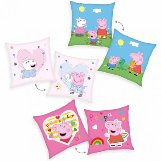 Herding Oboustranný dekorační polštářek 40/40cm PEPPA PIG/SADA 3ks